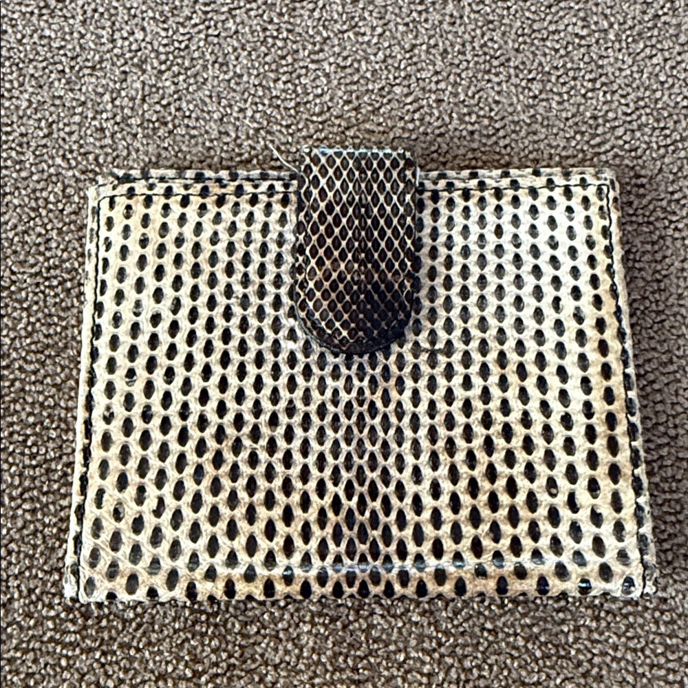 Vintage Bosca ID wallet snap snake print USA made (TD)